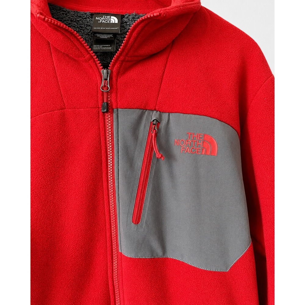 The North Face Fleece Jacket Mens Large Red Excellent Full Zip C738 Contrast - Picture 6 of 14